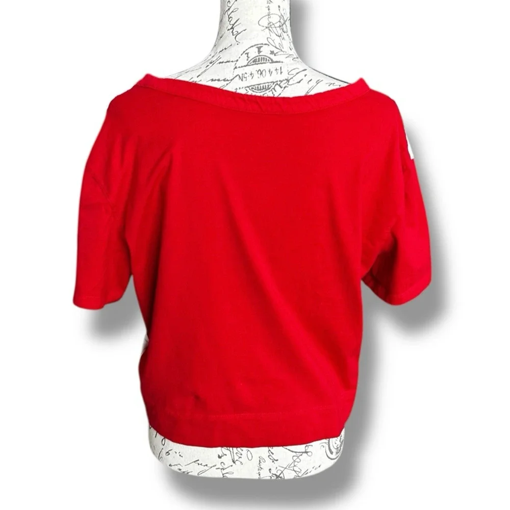 Nike MLB Philadelphia Phillies Line Up High Hip Fashion Logo Crop Top Medium